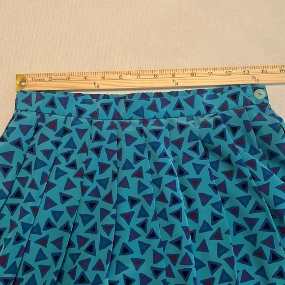 Pendleton Vintage 80's Blue Geometric Print Skirt Size 12 - Picture 3 of 8